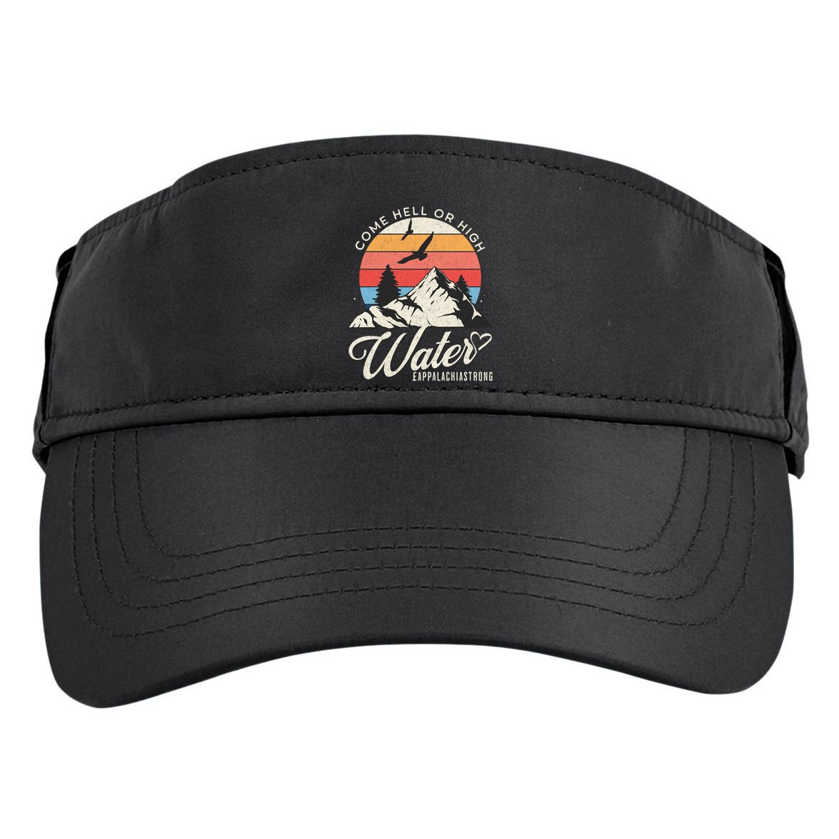 Appalachia Strong Come Hell Or High Water Mountain Adult Drive Performance Visor