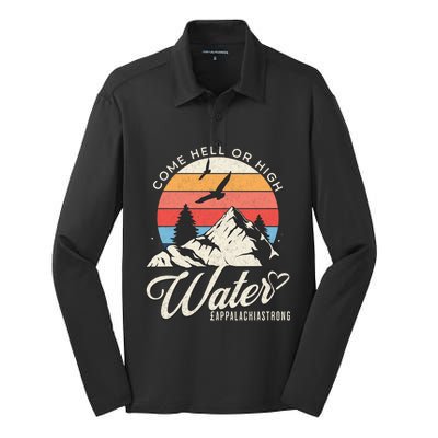 Appalachia Strong Come Hell Or High Water Mountain Silk Touch Performance Long Sleeve Polo