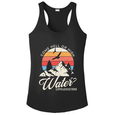Appalachia Strong Come Hell Or High Water Mountain Ladies PosiCharge Competitor Racerback Tank