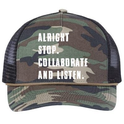 Alright Stop Collaborate And Listen Retro Rope Trucker Hat Cap