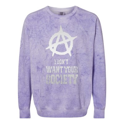 Anarchy Sign Chaos Punks Punk Rock Anarchy Colorblast Crewneck Sweatshirt