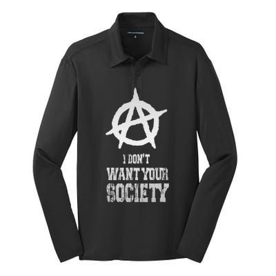 Anarchy Sign Chaos Punks Punk Rock Anarchy Silk Touch Performance Long Sleeve Polo