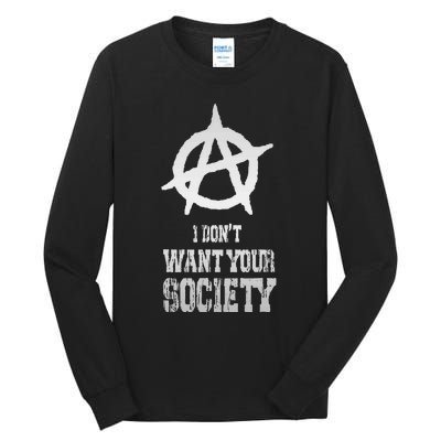 Anarchy Sign Chaos Punks Punk Rock Anarchy Tall Long Sleeve T-Shirt