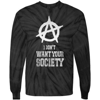 Anarchy Sign Chaos Punks Punk Rock Anarchy Tie-Dye Long Sleeve Shirt