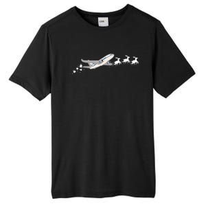 Airplane Santa Christmas Sleigh Funny Airplane Xmas Great Gift Tall Fusion ChromaSoft Performance T-Shirt