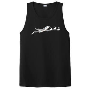 Airplane Santa Christmas Sleigh Funny Airplane Xmas Great Gift PosiCharge Competitor Tank