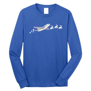 Airplane Santa Christmas Sleigh Funny Airplane Xmas Great Gift Long Sleeve Shirt