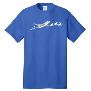 Airplane Santa Christmas Sleigh Funny Airplane Xmas Great Gift Tall T-Shirt