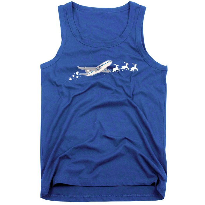 Airplane Santa Christmas Sleigh Funny Airplane Xmas Great Gift Tank Top