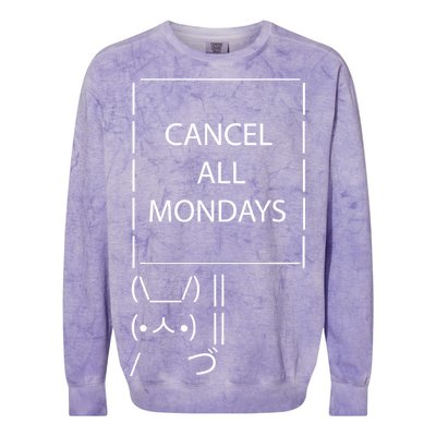 ASCII Bunny Cancel All Mondays Colorblast Crewneck Sweatshirt