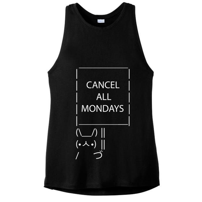 ASCII Bunny Cancel All Mondays Ladies PosiCharge Tri-Blend Wicking Tank
