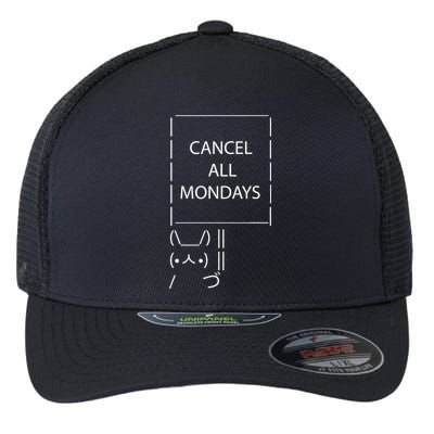 ASCII Bunny Cancel All Mondays Flexfit Unipanel Trucker Cap