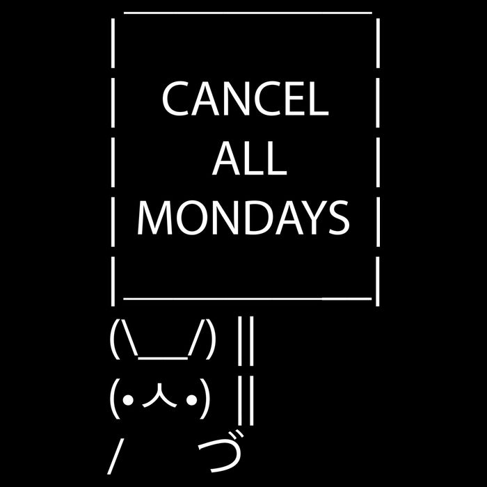 ASCII Bunny Cancel All Mondays Backpack