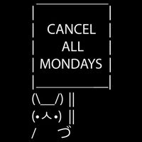 ASCII Bunny Cancel All Mondays 7-Panel Snapback Hat