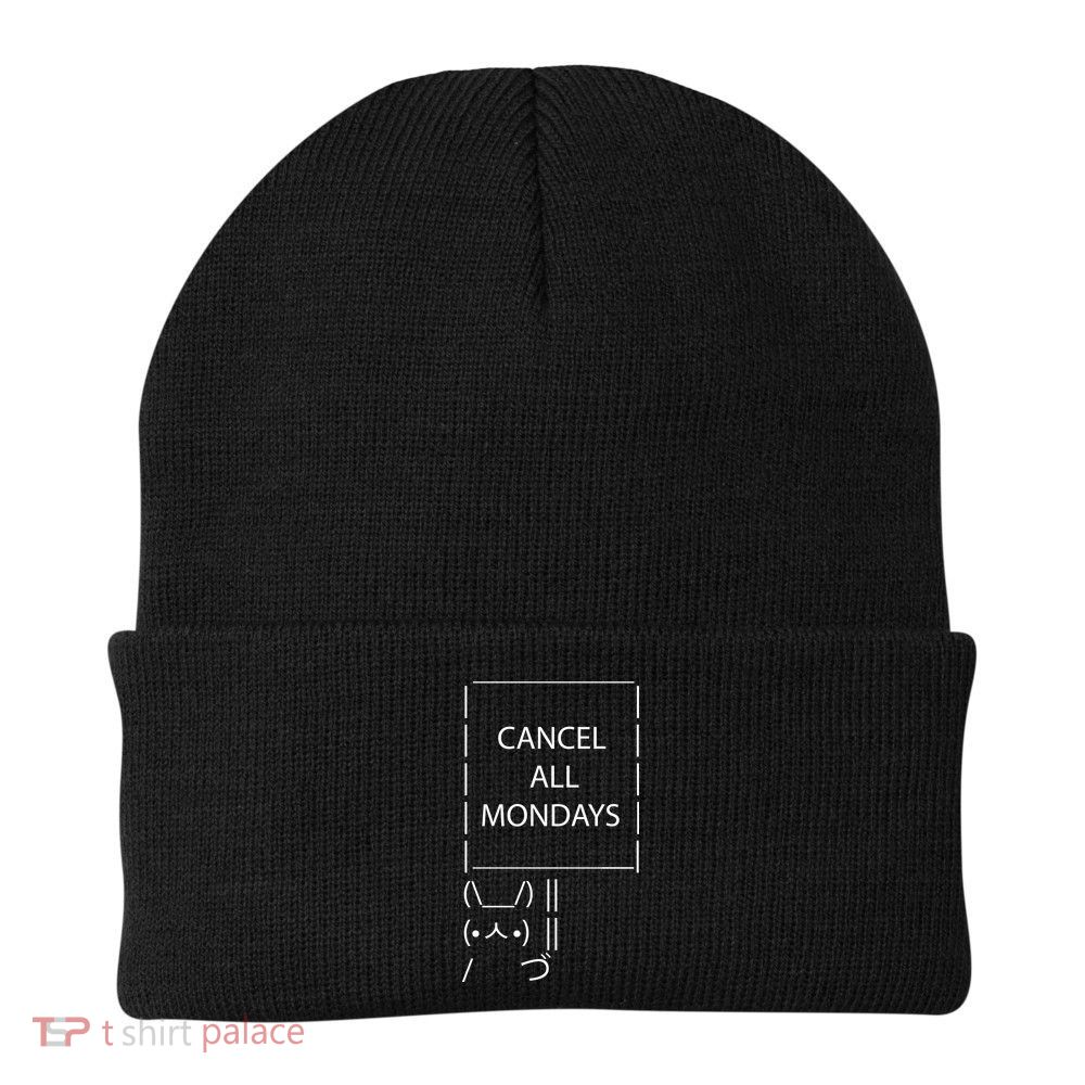 ASCII Bunny Cancel All Mondays Beanie