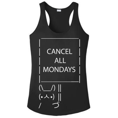 ASCII Bunny Cancel All Mondays Ladies PosiCharge Competitor Racerback Tank