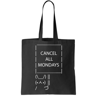ASCII Bunny Cancel All Mondays Bag