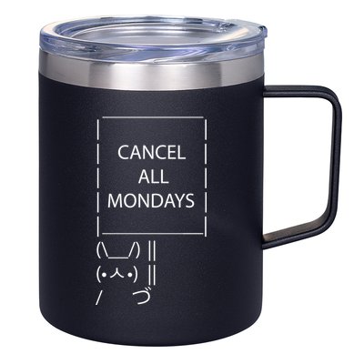 ASCII Bunny Cancel All Mondays 12oz Stainless Steel Coffee Mug