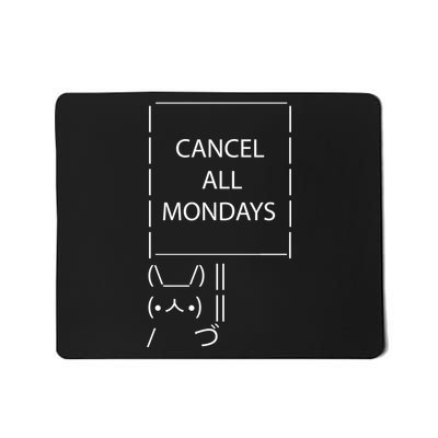 ASCII Bunny Cancel All Mondays Mousepad