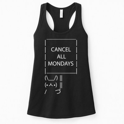 ASCII Bunny Cancel All Mondays Womens Tank Top