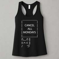 ASCII Bunny Cancel All Mondays Womens Tank Top
