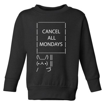 ASCII Bunny Cancel All Mondays Toddler Sweatshirt