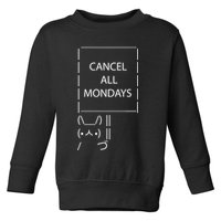 ASCII Bunny Cancel All Mondays Toddler Sweatshirt