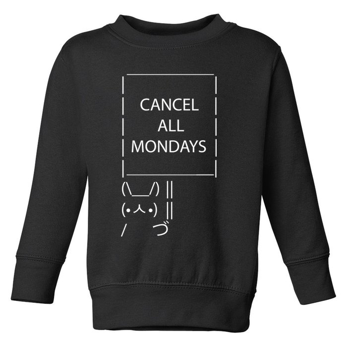 ASCII Bunny Cancel All Mondays Toddler Sweatshirt