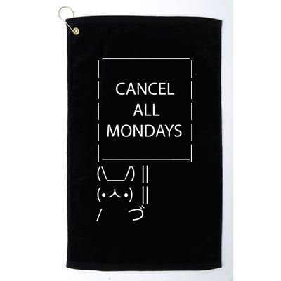 ASCII Bunny Cancel All Mondays Golf Towel