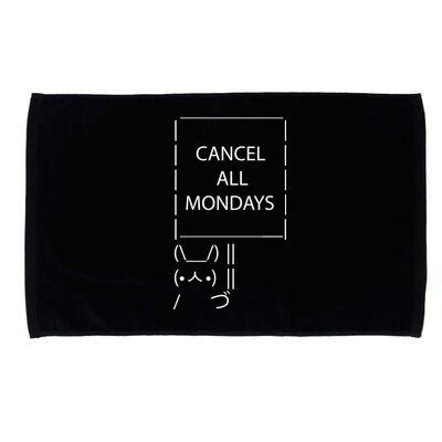 ASCII Bunny Cancel All Mondays Microfiber Hand Towel