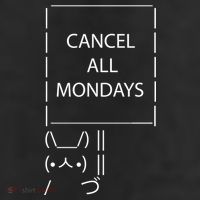 ASCII Bunny Cancel All Mondays Microfiber Hand Towel