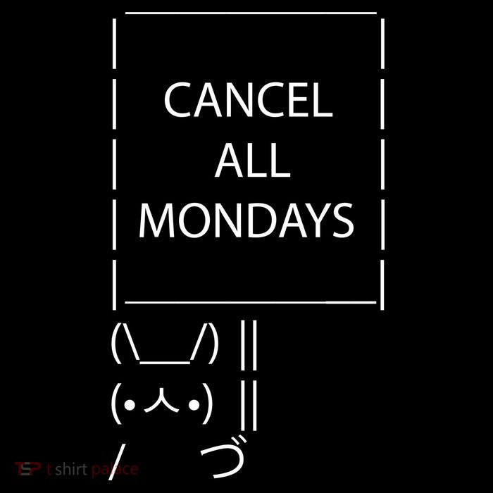 ASCII Bunny Cancel All Mondays Cropped Pullover Crew