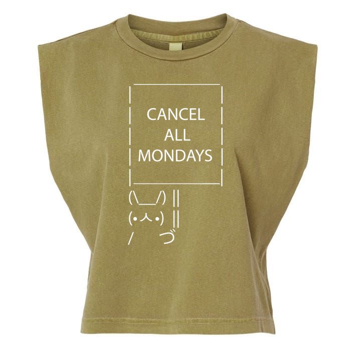 ASCII Bunny Cancel All Mondays Garment-Dyed Women's Muscle Tee