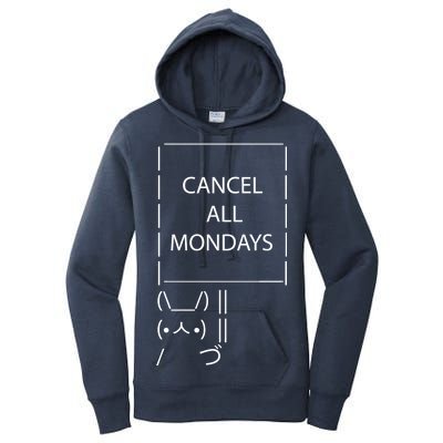 ASCII Bunny Cancel All Mondays Women's Pullover Hoodie