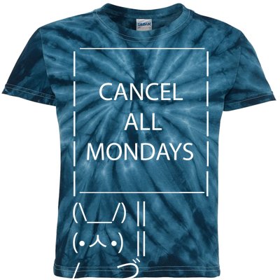 ASCII Bunny Cancel All Mondays Kids Tie-Dye T-Shirt