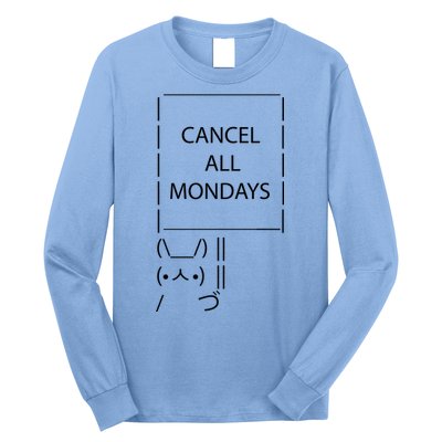 ASCII Bunny Cancel All Mondays Long Sleeve Shirt