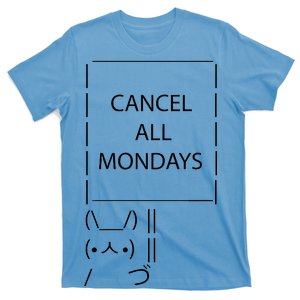 ASCII Bunny Cancel All Mondays T-Shirt