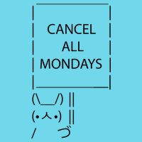 ASCII Bunny Cancel All Mondays Poster