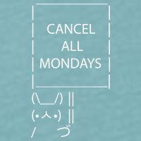 ASCII Bunny Cancel All Mondays Sueded Cloud Jersey T-Shirt