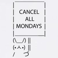 ASCII Bunny Cancel All Mondays Garment-Dyed Sweatshirt