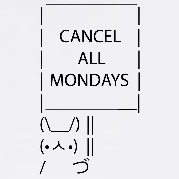 ASCII Bunny Cancel All Mondays Garment-Dyed Sweatshirt