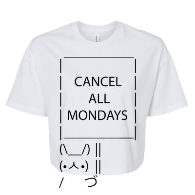 ASCII Bunny Cancel All Mondays Bella+Canvas Jersey Crop Tee