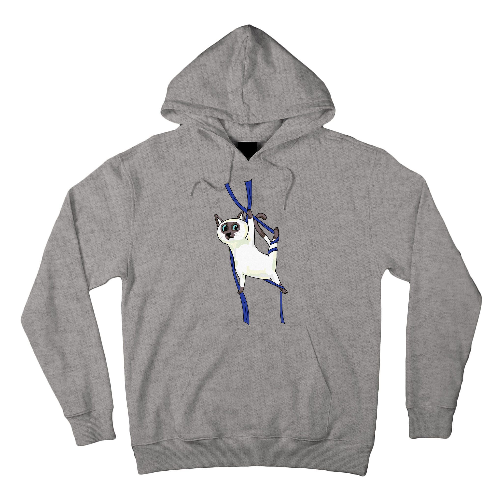Aerial Silks Dancer Aerialist Air Yoga Acrobatics Cat Funny Tall Hoodie
