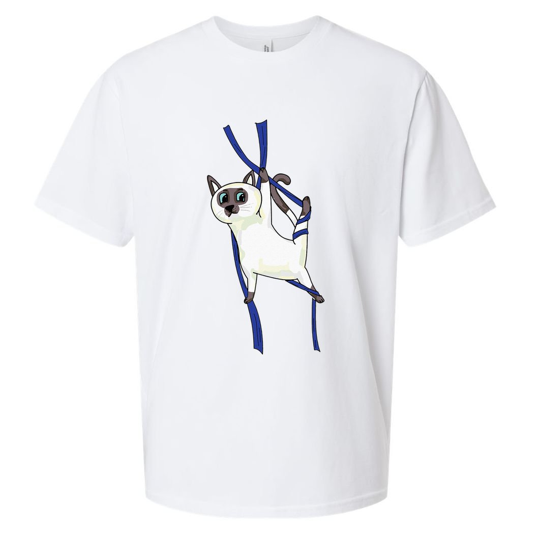 Aerial Silks Dancer Aerialist Air Yoga Acrobatics Cat Funny Sueded Cloud Jersey T-Shirt