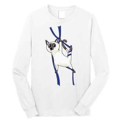 Aerial Silks Dancer Aerialist Air Yoga Acrobatics Cat Funny Long Sleeve Shirt