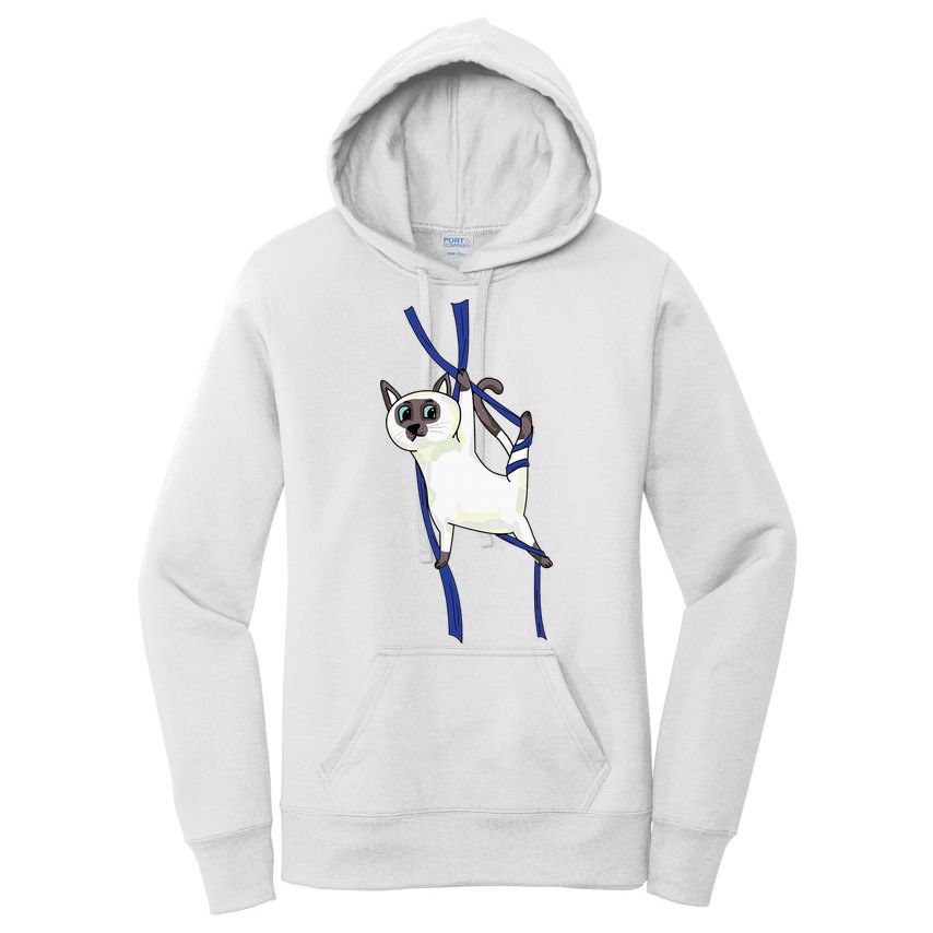 Aerial Silks Dancer Aerialist Air Yoga Acrobatics Cat Funny Women's Pullover Hoodie