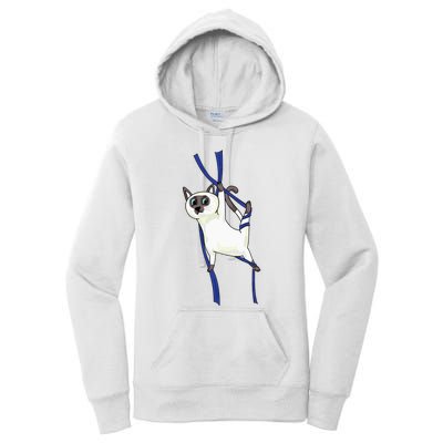 Aerial Silks Dancer Aerialist Air Yoga Acrobatics Cat Funny Women's Pullover Hoodie