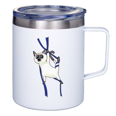 Aerial Silks Dancer Aerialist Air Yoga Acrobatics Cat Funny 12oz Stainless Steel Coffee Mug