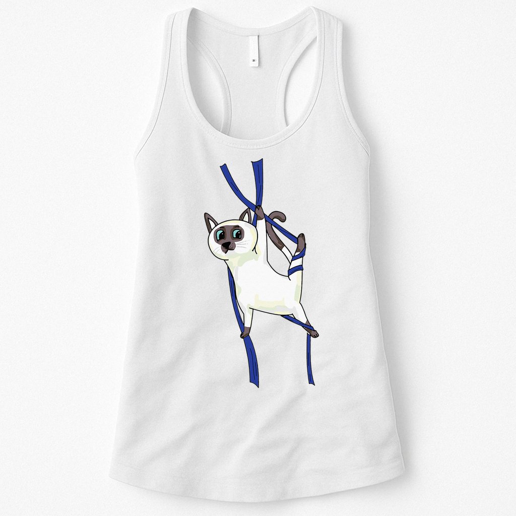 Aerial Silks Dancer Aerialist Air Yoga Acrobatics Cat Funny Womens Tank Top