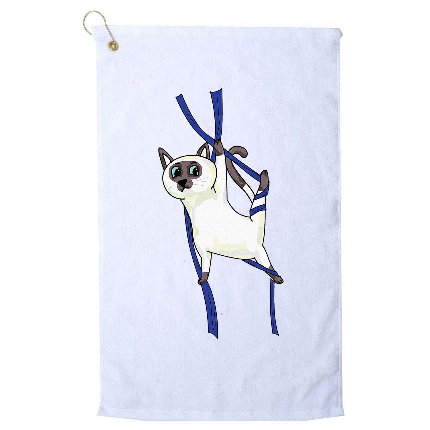 Aerial Silks Dancer Aerialist Air Yoga Acrobatics Cat Funny Golf Towel